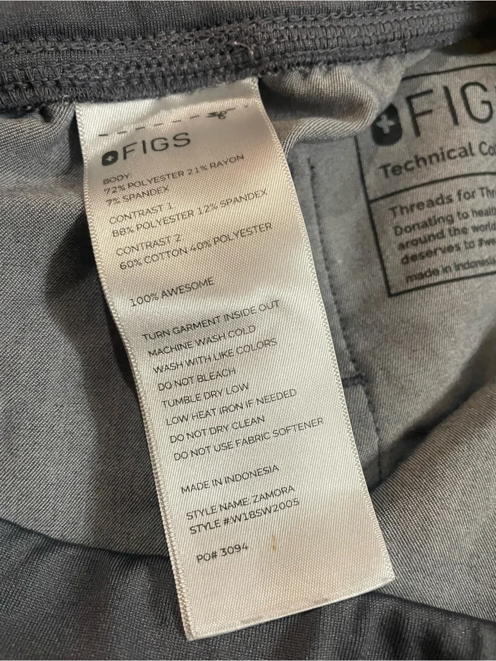 Figs Scrub Pants with Teal Drawstring
